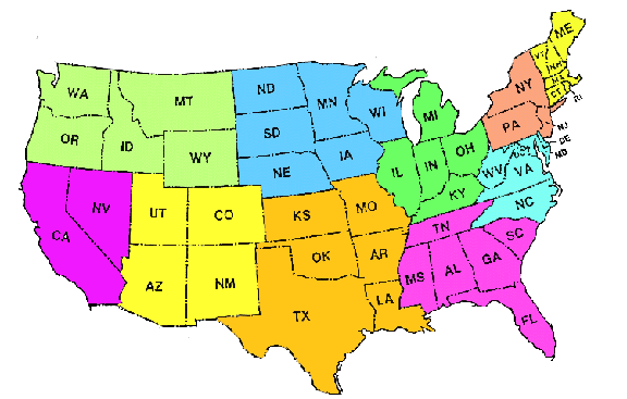 AHSA Zone Map
